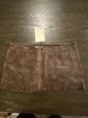 Siedres Leather Mini Skirt Small NWT Designer